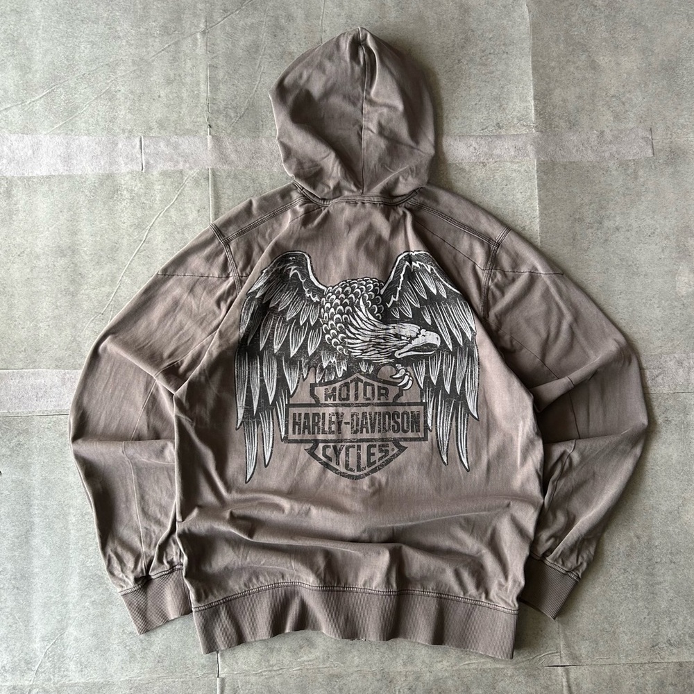 Y2K Harley-Davidson Eagle Zip Up Hoodie